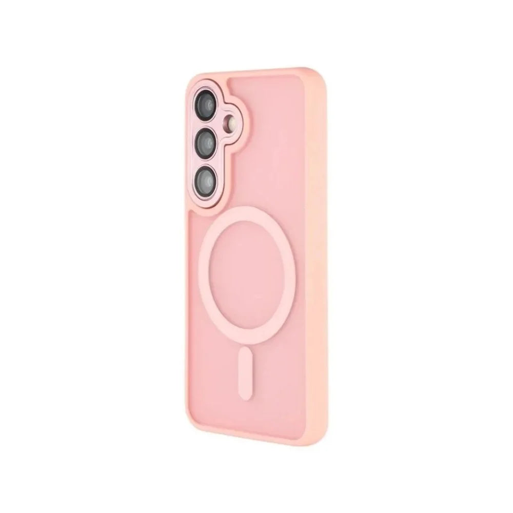 WANLONFENG For Samsung Galaxy A57 5G QB1 Series Magnetic Back Cover PC TPU Shockproof Phone Case - Pink - 3