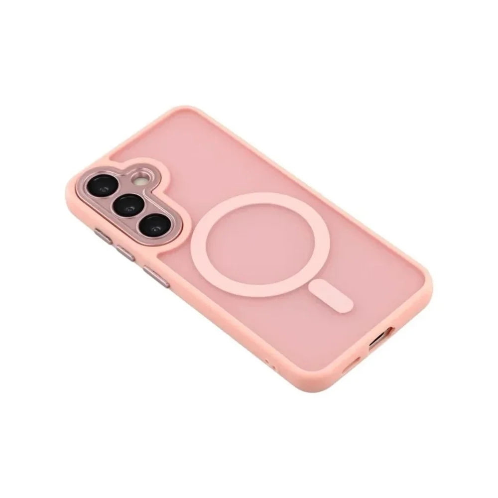 WANLONFENG For Samsung Galaxy A57 5G QB1 Series Magnetic Back Cover PC TPU Shockproof Phone Case - Pink - 4