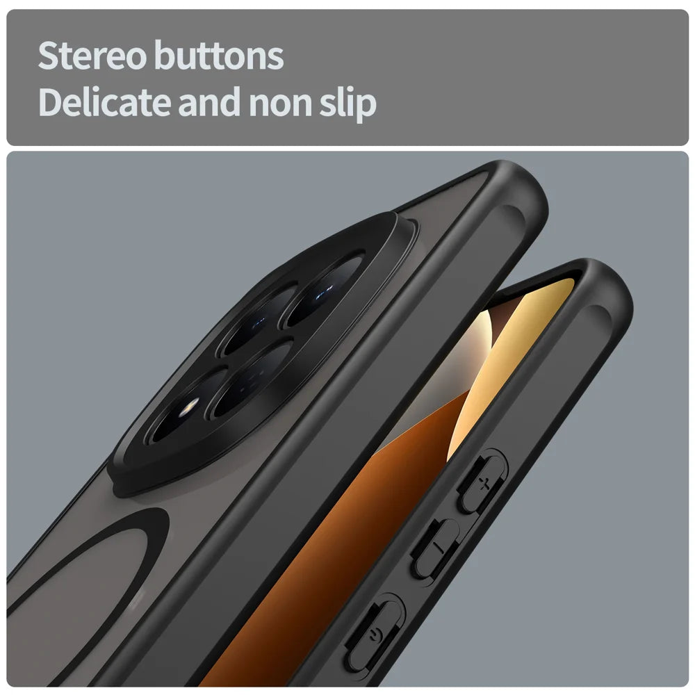 WANLONFENG For Xiaomi Redmi Note 15 Pro 5G (Global) FD Series Magnetic Case with Screen Film Skin Touch TPU + PC Phone Back Cover - Black - 7