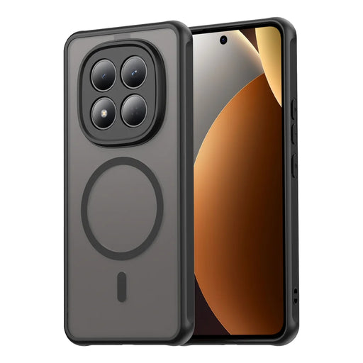WANLONFENG For Xiaomi Redmi Note 15 Pro 4G (Global) FD Series Magnetic Case with Screen Film Skin Touch TPU + PC Phone Back Cover - Black - 2