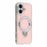 For iPhone 17 Case Kickstand Rhinestone Edge Glitter Back TPU + PC IMD Phone Cover - Glitter Light Pink - 1