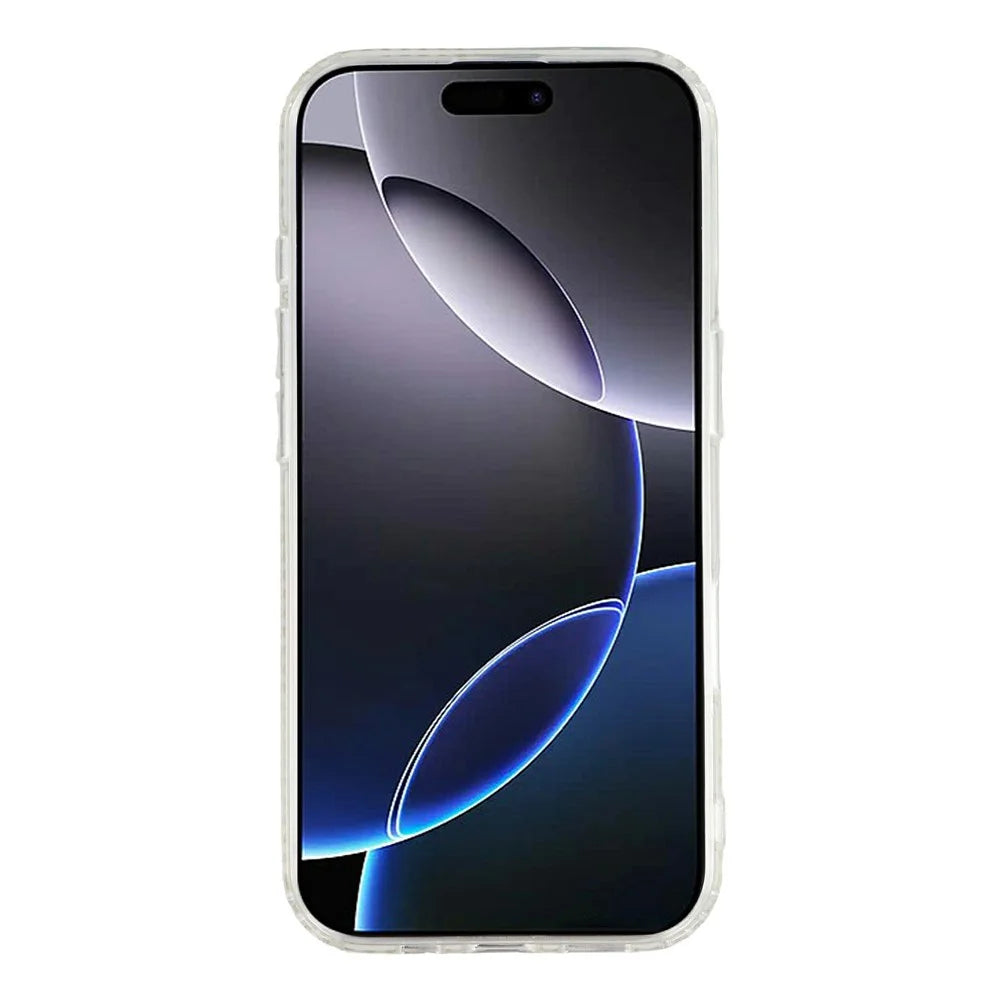 For iPhone 16 Pro Max Case Kickstand Rhinestone Edge Glitter Back TPU + PC IMD Phone Cover - Heart Transparent - 3