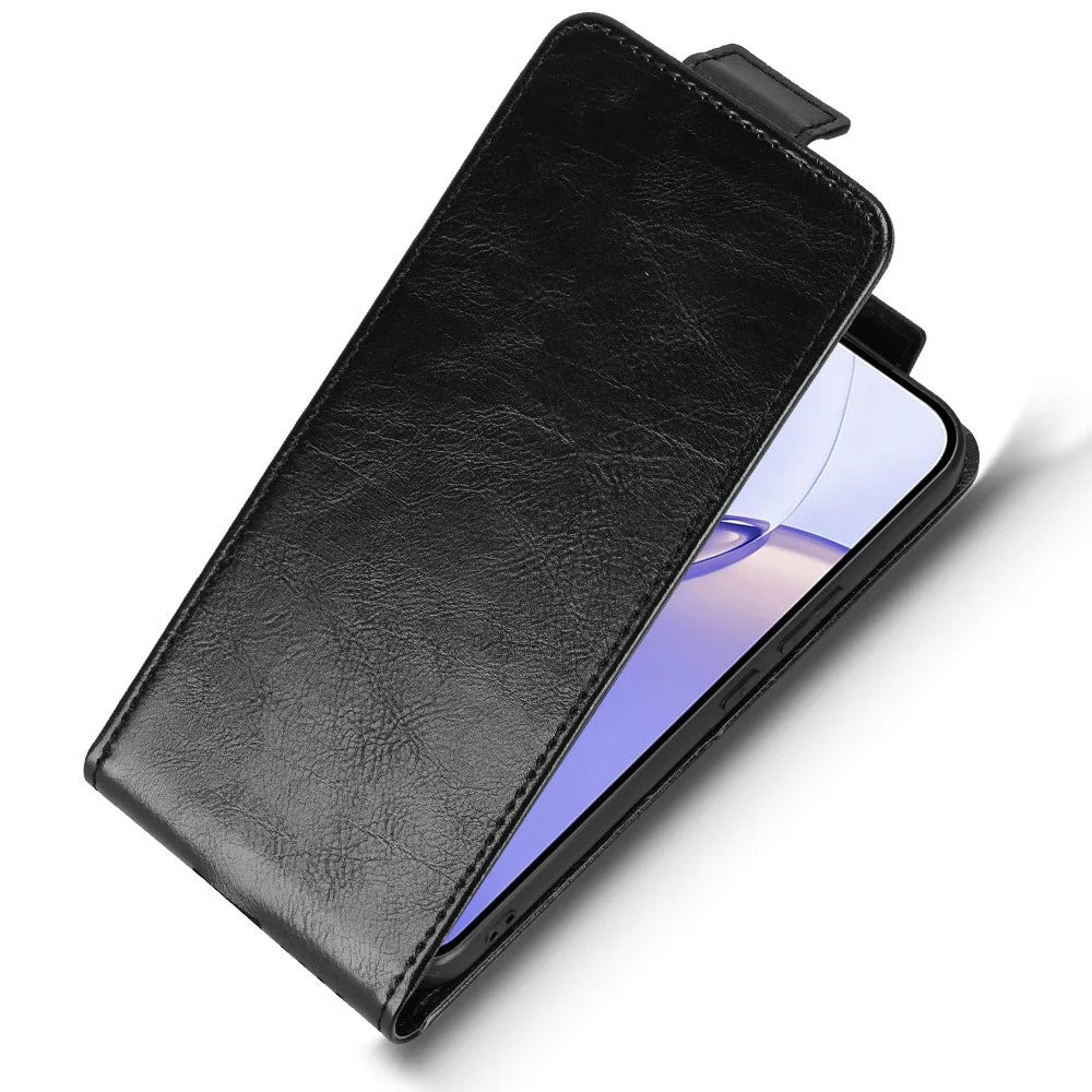 For Realme 16 Pro 5G Stand Case Magnetic Clasp Vertical Flip Leather Phone Cover with Card Holder - Black - 4
