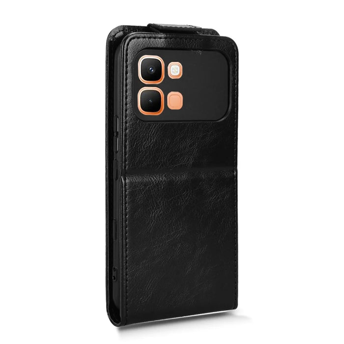 For Infinix Note Edge 5G Stand Case Magnetic Clasp Vertical Flip Leather Phone Cover with Card Holder - Black - 7