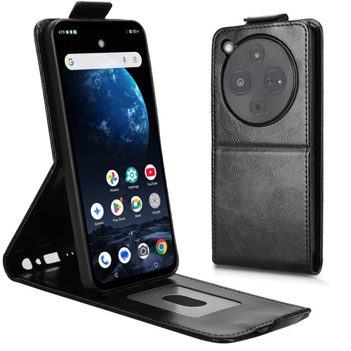 For ZTE Nubia P9 Pro 5G / Optus X Pro 2 5G Stand Case Magnetic Clasp Vertical Flip Leather Phone Cover with Card Holder - Black - 1