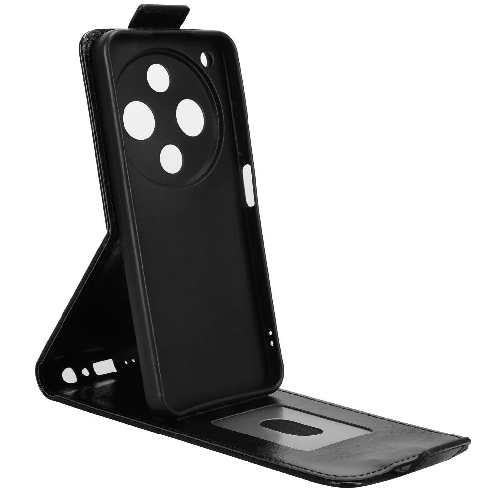 For ZTE Nubia P9 Pro 5G / Optus X Pro 2 5G Stand Case Magnetic Clasp Vertical Flip Leather Phone Cover with Card Holder - Black - 2