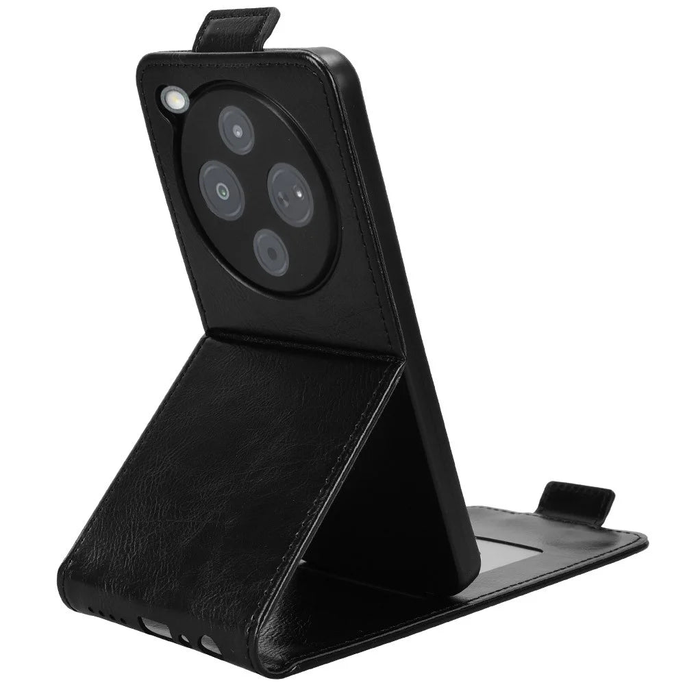 For ZTE Nubia P9 Pro 5G / Optus X Pro 2 5G Stand Case Magnetic Clasp Vertical Flip Leather Phone Cover with Card Holder - Black - 3