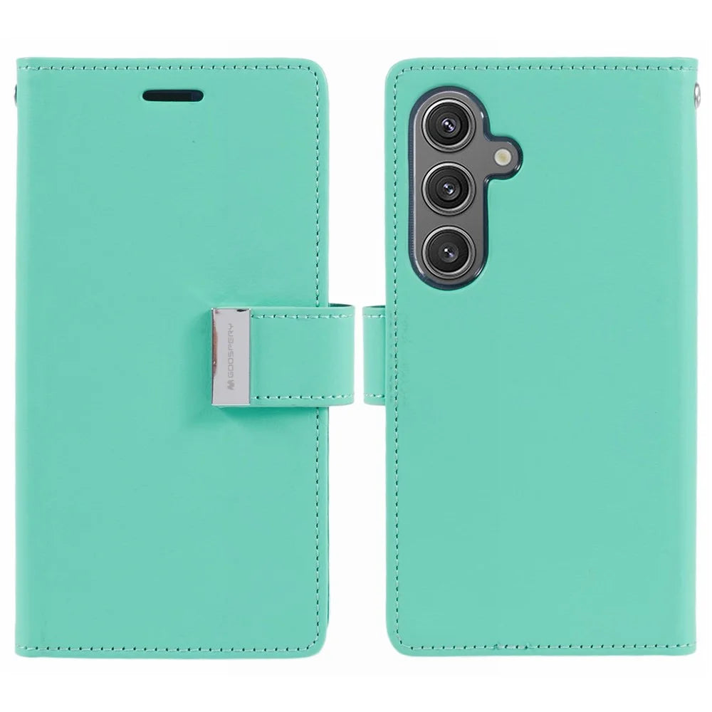 MERCURY GOOSPERY For Samsung Galaxy S26+ Wallet Case Protective Leather Folio Phone Cover - Green - 1