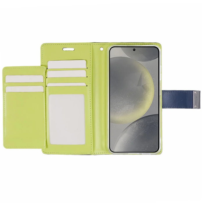 MERCURY GOOSPERY For Samsung Galaxy S26 Wallet Case Protective Leather Folio Phone Cover - Dark Blue - 2