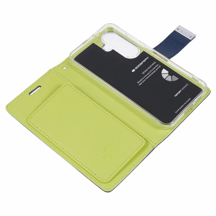 MERCURY GOOSPERY For Samsung Galaxy S26 Wallet Case Protective Leather Folio Phone Cover - Dark Blue - 3