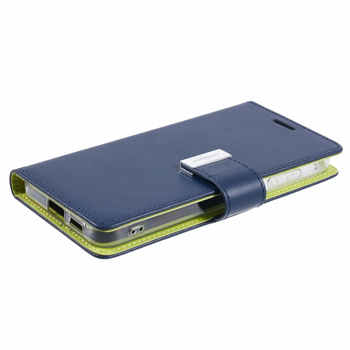 MERCURY GOOSPERY For Samsung Galaxy S26 Wallet Case Protective Leather Folio Phone Cover - Dark Blue - 4