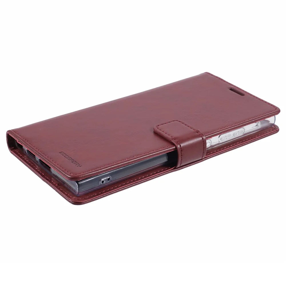 MERCURY GOOSPERY Blue Moon For Samsung Galaxy S26 Ultra Case Stand Full Protection Leather Phone Cover - Wine Red - 6