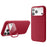 For iPhone 18 Pro Max / 17 Pro Max / 16 Pro Max Magnetic Case PC + Liquid Silicone Phone Cover with Lens Cover Kickstand - Red - 1