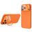 Magnetic Case for iPhone 18 Pro / 17 Pro  /  16 Pro Liquid Silicone Mobile Cover with Lens Protector Kickstand Compatible with MagSafe - Orange - 1