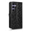 For Samsung Galaxy S26 Wallet Case Dot Pattern Imprint PU Leather Phone Cover with Wrist Strap - Black - 6