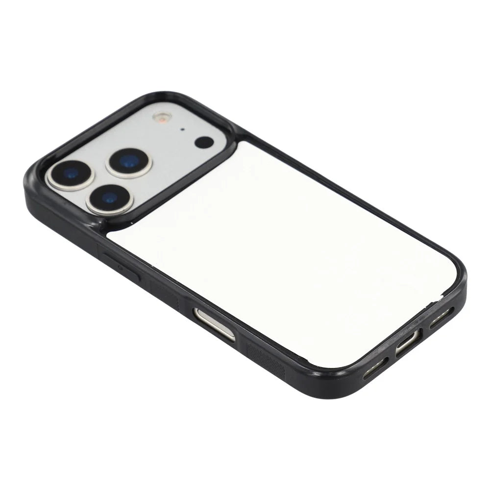 10Pcs for iPhone 17 Pro Case TPU + PC Heat Transfer Printing DIY Phone Cover with Glossy PET Film - White - 4