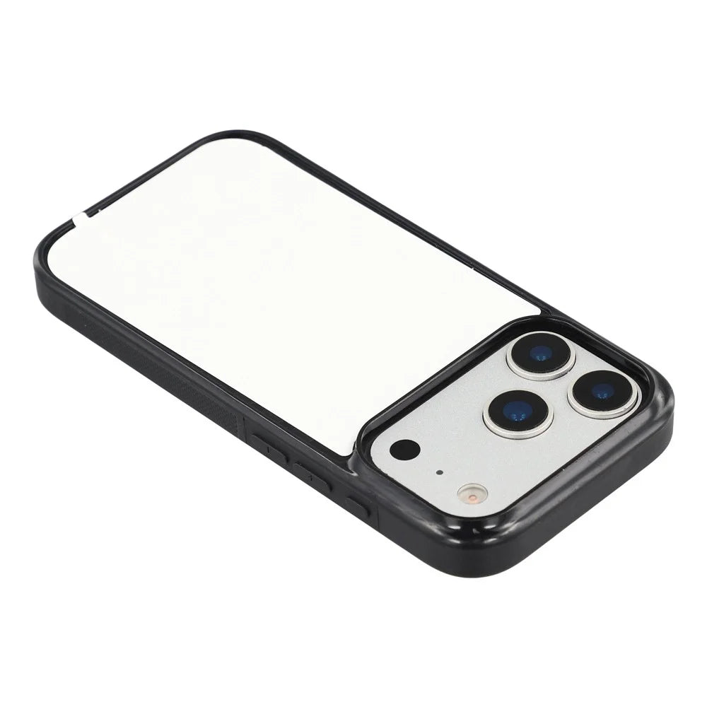 10Pcs for iPhone 17 Pro Case TPU + PC Heat Transfer Printing DIY Phone Cover with Glossy PET Film - White - 5