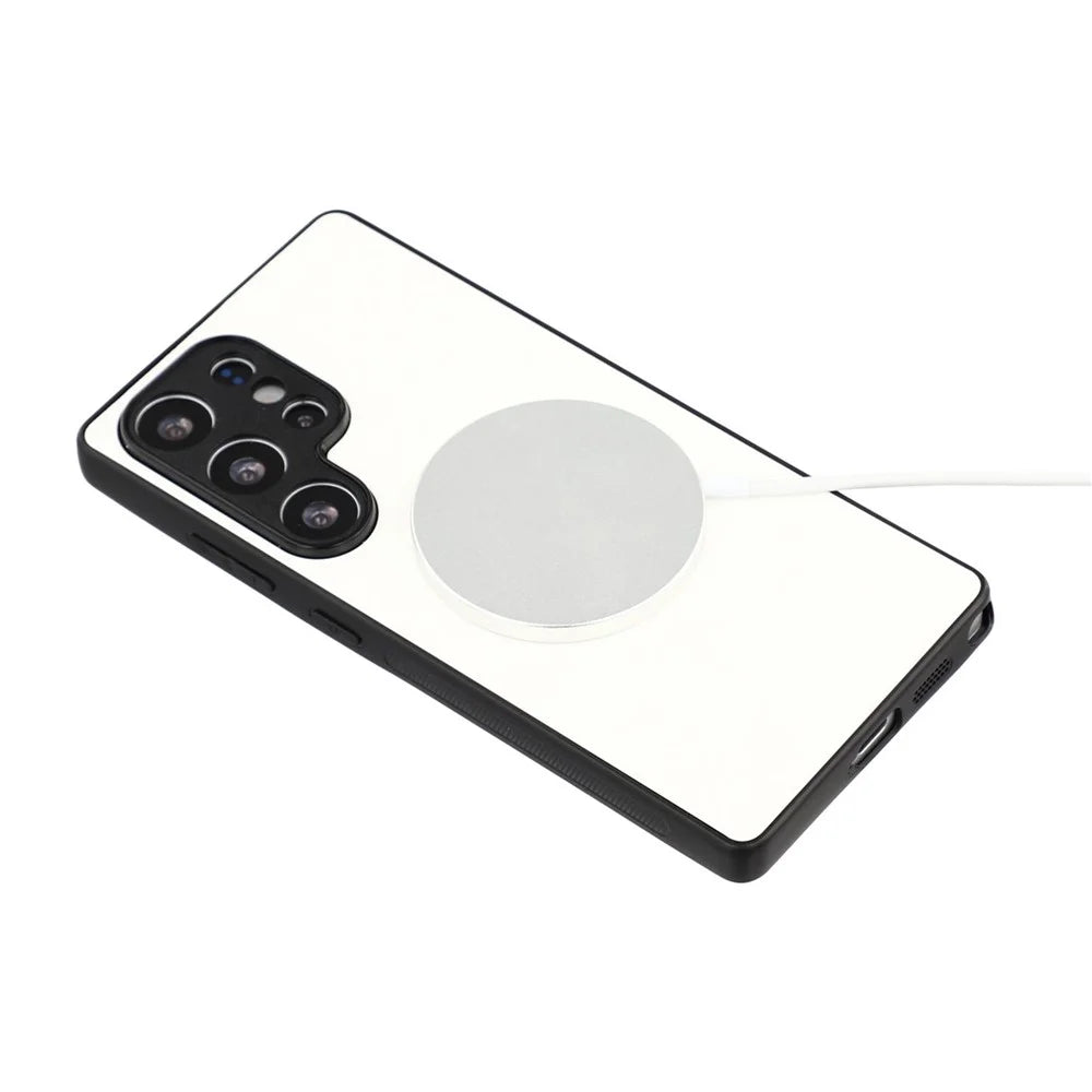 10Pcs for Samsung Galaxy S26 Ultra Magnetic Case TPU + PC Heat Transfer Printing DIY Phone Cover with Glossy PET Film - White - 6