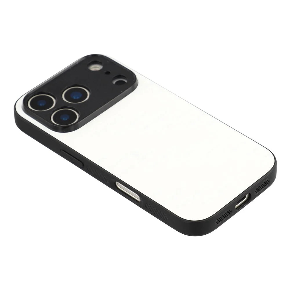 10Pcs for iPhone 17 Pro Magnetic Case TPU + PC Heat Transfer Printing DIY Phone Cover with Glossy PET Film - White - 4