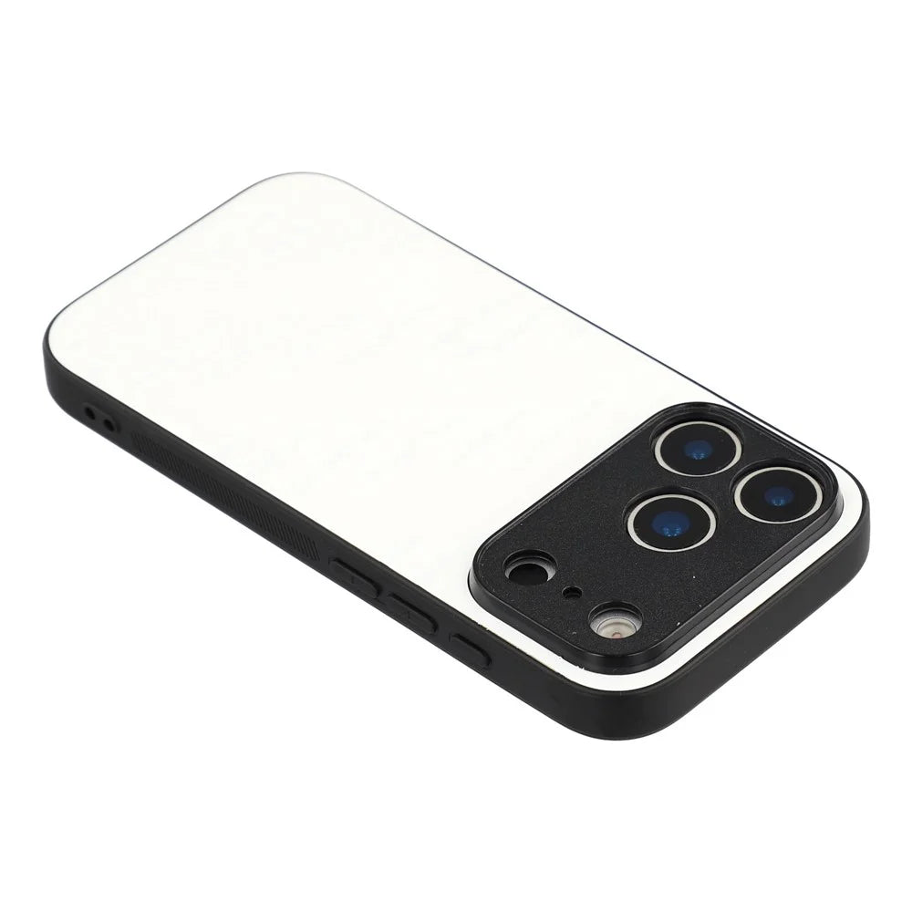 10Pcs for iPhone 17 Pro Magnetic Case TPU + PC Heat Transfer Printing DIY Phone Cover with Glossy PET Film - White - 5