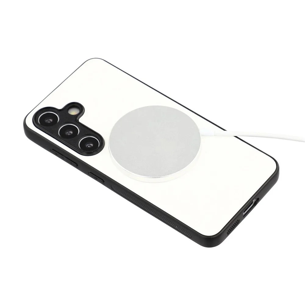 10Pcs for Samsung Galaxy S26 Magnetic Case TPU + PC Heat Transfer Printing DIY Phone Cover with Matte PET Film - White - 6