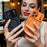 For iPhone 17 Pro Max Magnetic Case Anti-fingerprint Soft-touch Shockproof  TPU + PC Cover - Orange - 6