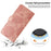 Wallet Case For iPhone 17e  /  16e Imprint Floral PU Leather Stand Flip Phone Cover with Wrist Strap - Rose Gold - 5
