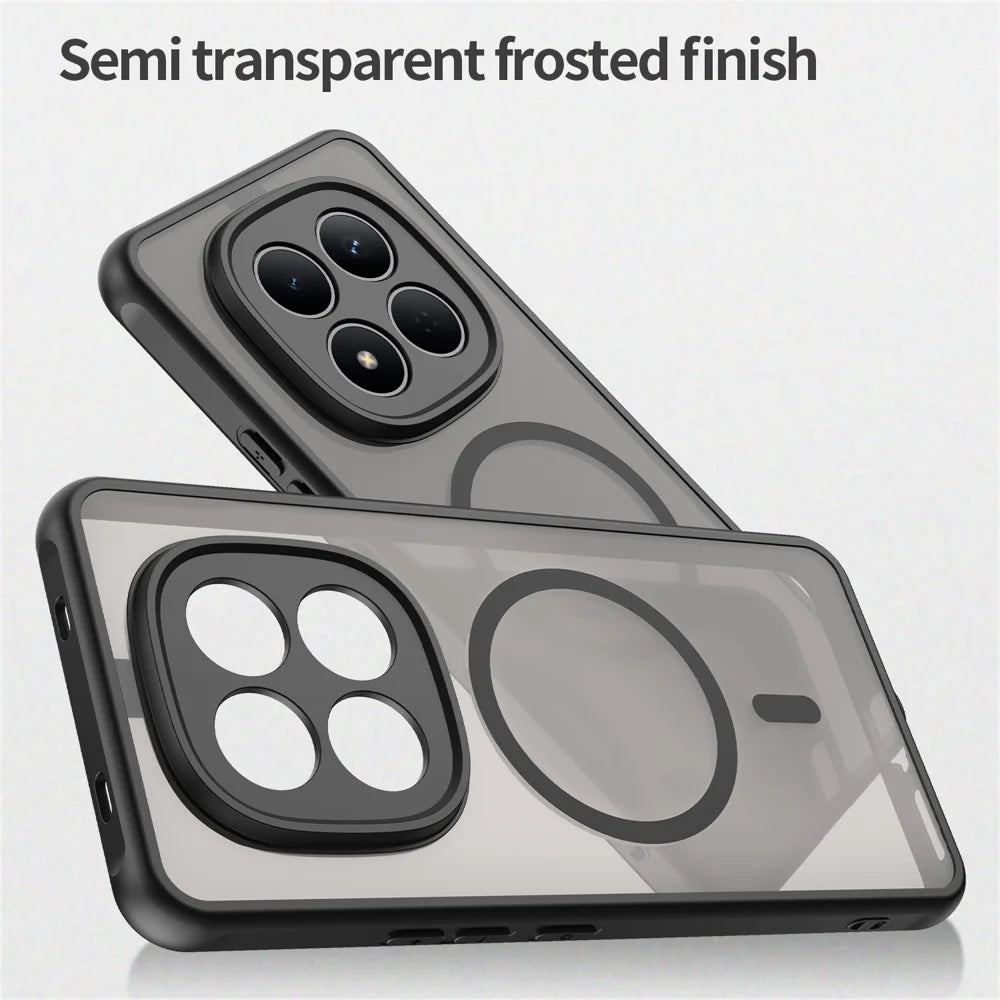 WANLONFENG For Xiaomi Poco M8 Pro 5G / Xiaomi Redmi Note 15 Pro+ 5G (Global) FD Series Magnetic Case with Screen Film Skin Touch TPU + PC Phone Back Cover - Black - 6