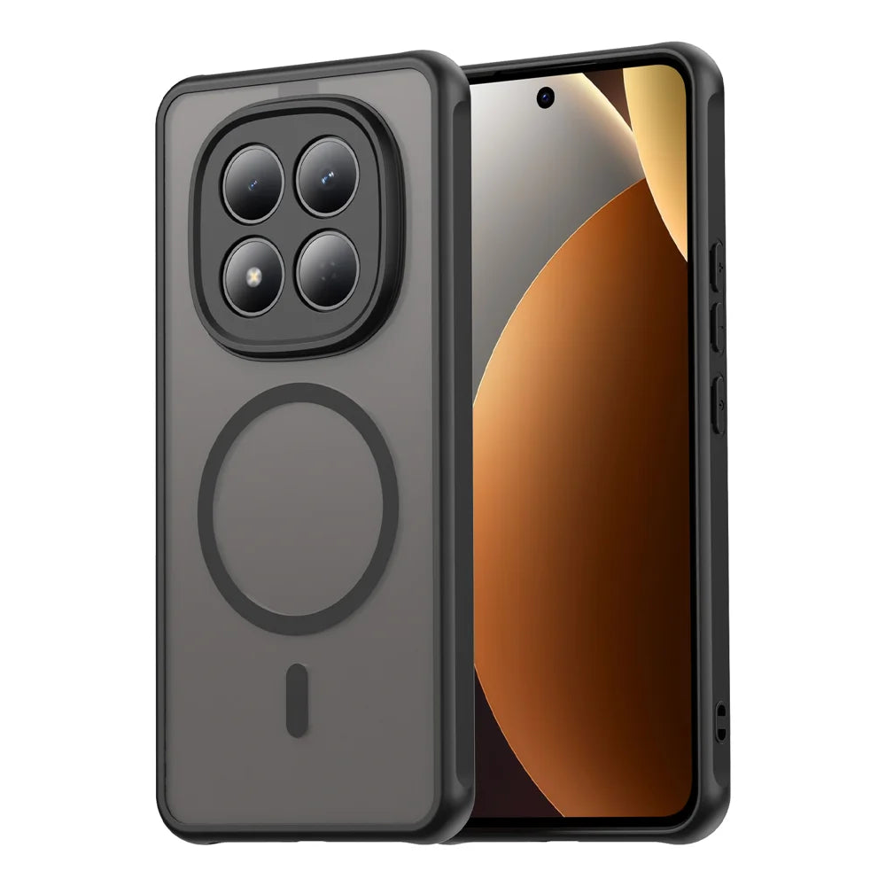 WANLONFENG For Xiaomi Redmi Note 15 4G (Global) FD Series Magnetic Case with Screen Film Skin Touch TPU + PC Phone Back Cover - Black - 2
