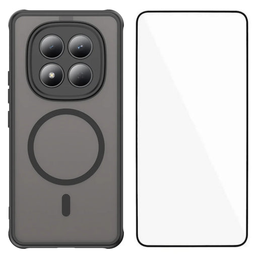 WANLONFENG For Xiaomi Poco M8 5G / Xiaomi Redmi Note 15 5G (Global) FD Series Magnetic Case with Screen Film Skin Touch TPU + PC Phone Back Cover - Black - 1