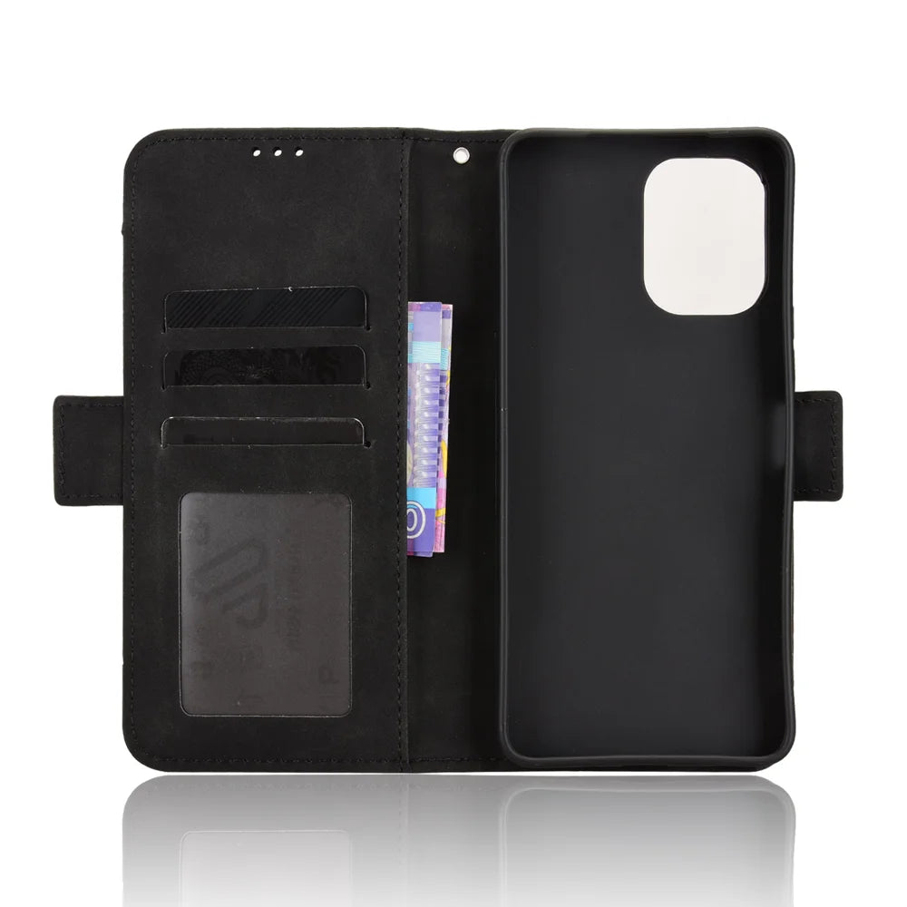 For vivo Y21 5G (2026) / vivo Y05 4G Leather Case Phone Wallet Cover with Multiple Card Slots - Black - 4