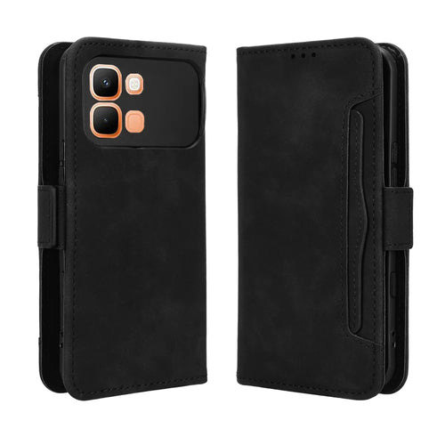For Infinix Note Edge 5G Leather Case Phone Wallet Cover with Multiple Card Slots - Black - 1
