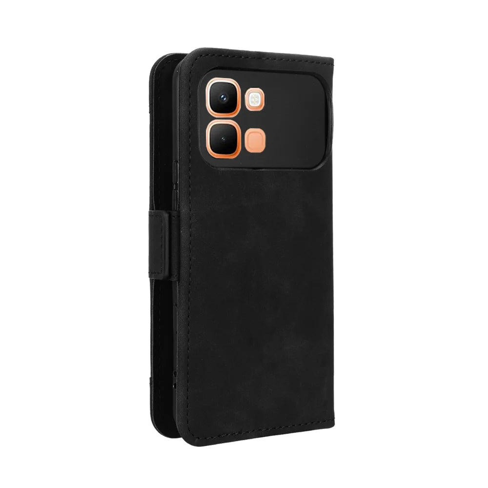 For Infinix Note Edge 5G Leather Case Phone Wallet Cover with Multiple Card Slots - Black - 7