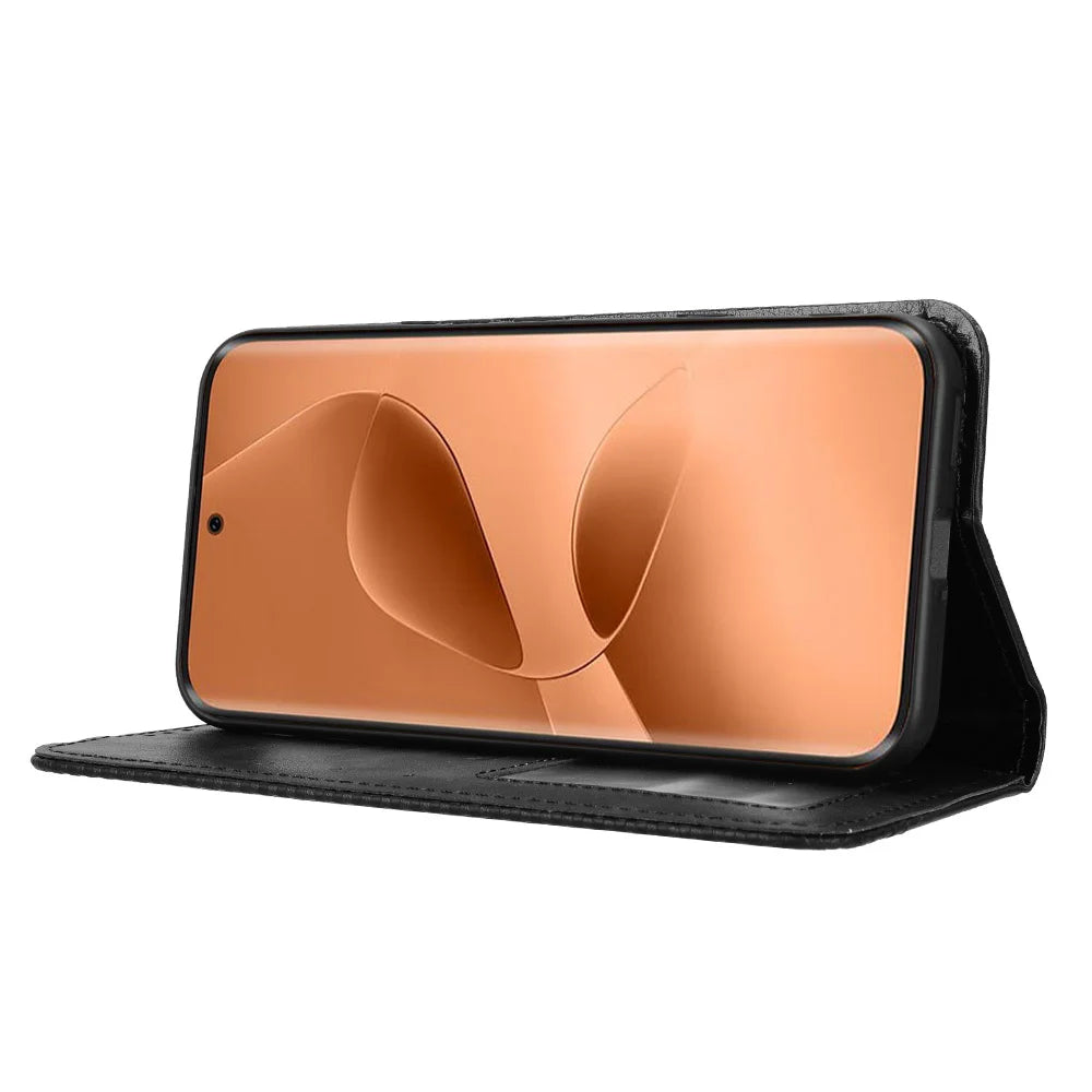 For Infinix Note Edge 5G Leather Case Wallet Stand Retro Texture Phone Cover - Black - 7