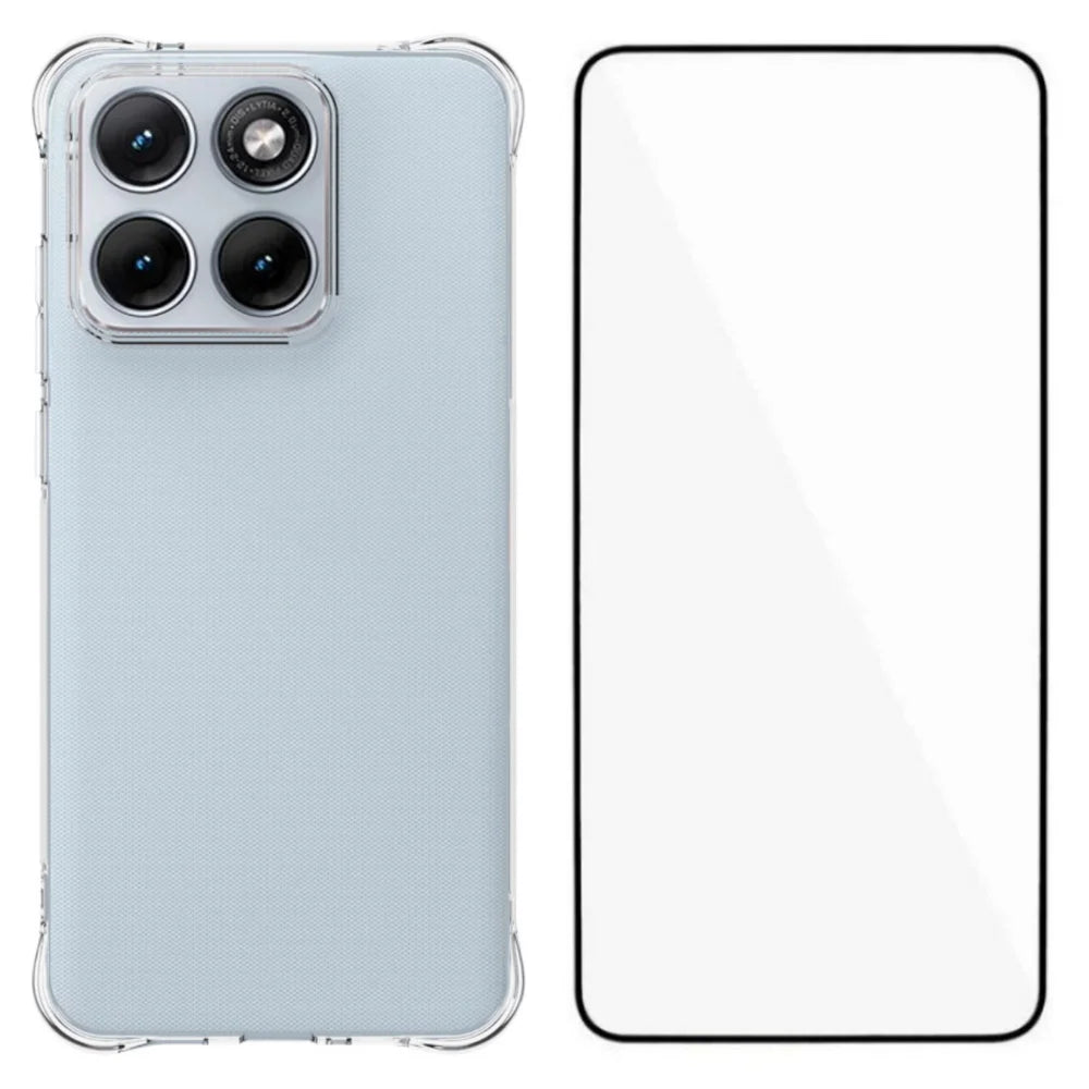 WANLONFENG For Motorola Edge 70 Fusion+ 5G / Edge 70 Fusion 5G WL Series Case 2.0mm TPU Phone Cover with Tempered Glass Film - Transparent - 1