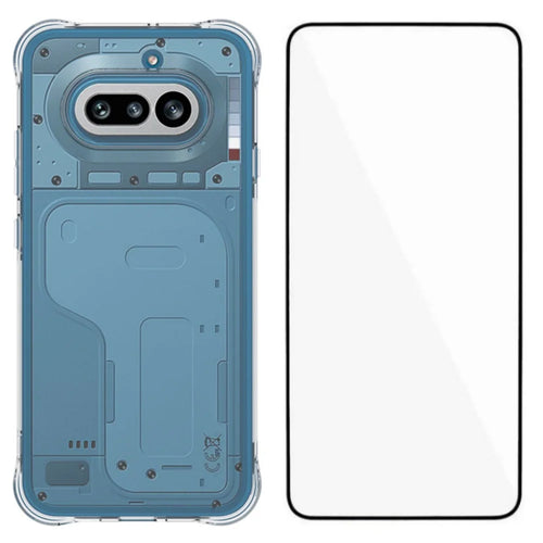 WANLONFENG For Nothing Phone (4a) WL Series Case 2.0mm TPU Phone Cover with Tempered Glass Film - Transparent - 1