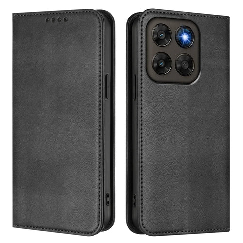 Wallet Case For Motorola Moto G87 5G / G77 5G / G67 5G Retro Texture RFID Blocking Leather Phone Cover - Black - 1