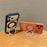 For iPhone 17 Pro Max Magnetic Case with Tempered Glass 360° Ring Kickstand Matte Translucent Cover Compatible with MagSafe - Orange - 3