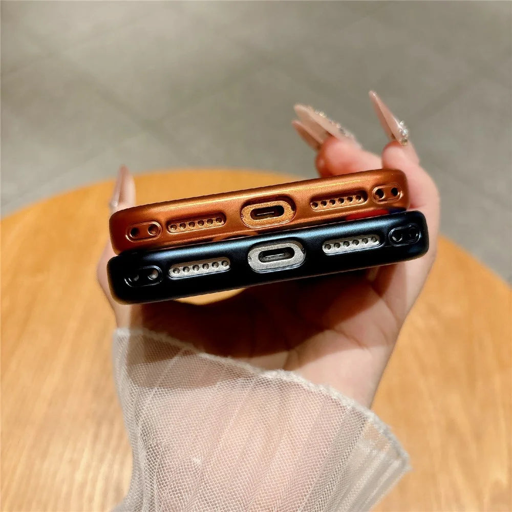For iPhone 17 Pro Magnetic Case with Tempered Glass 360° Ring Kickstand  Electroplated PC TPU Phone Cover Compatible with MagSafe - Orange - 5