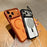 For iPhone 17 Pro Max Magnetic Case with Tempered Glass Screen Protector Lens Kickstand Electroplated Phone Cover Compatible with MagSafe - Orange - 4
