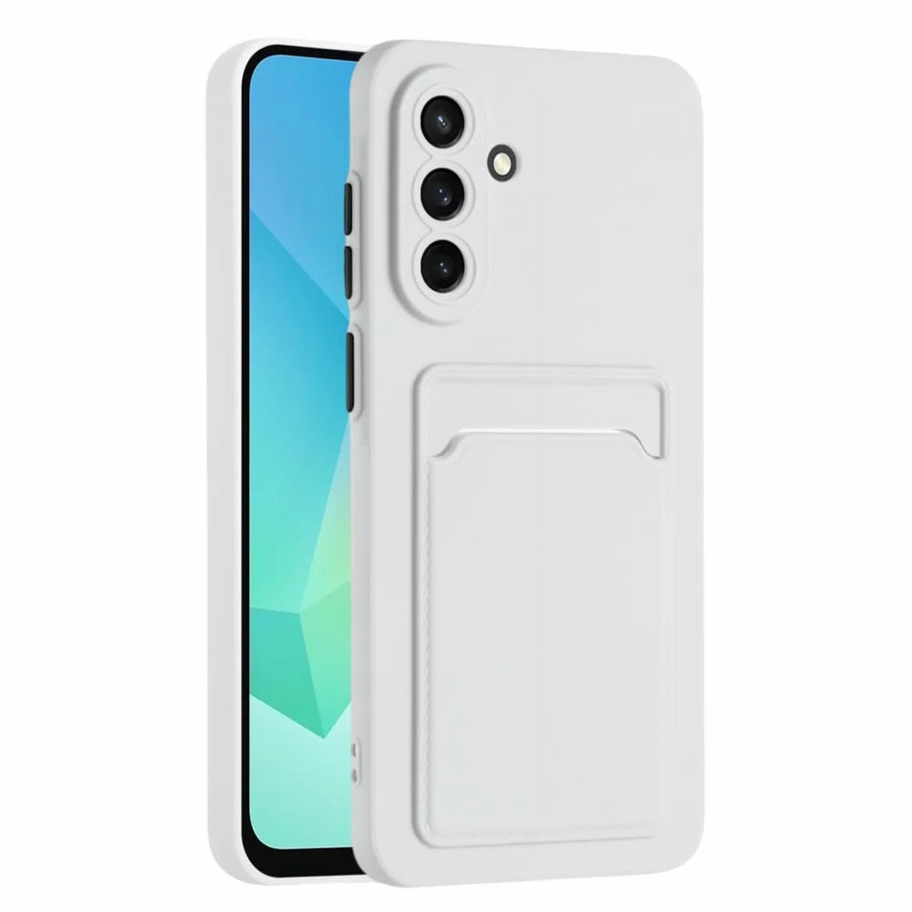 For Samsung Galaxy A18 4G / A17 5G / A17 4G Case Flexible TPU Phone Cover with Back Card Slot - White - 1