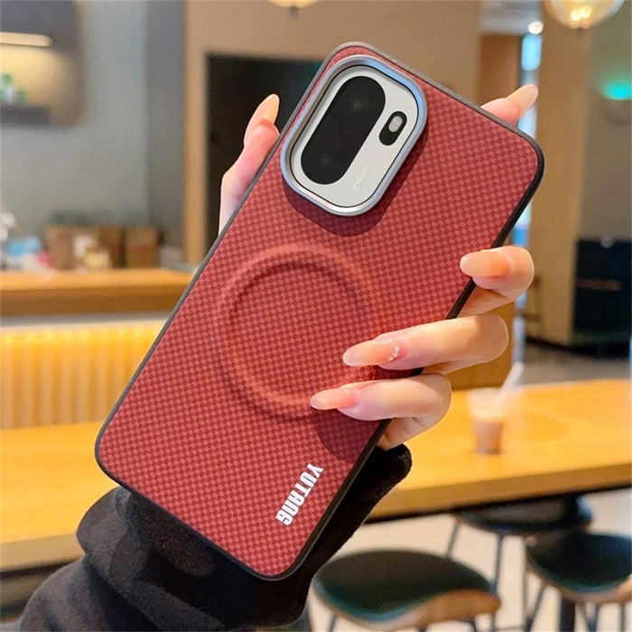 YUTANG Magnetic Case for OnePlus 15R 5G  /  Ace 6 5G  /  Ace 6T 5G Dot Pattern PC+TPU Shockproof Phone Cover - Red - 2