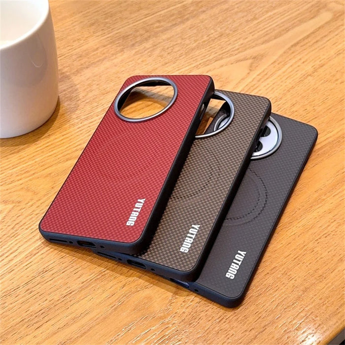 YUTANG for OnePlus 13R 5G Magnetic Case Dot Pattern PC+TPU Shockproof Phone Cover - Black - 3