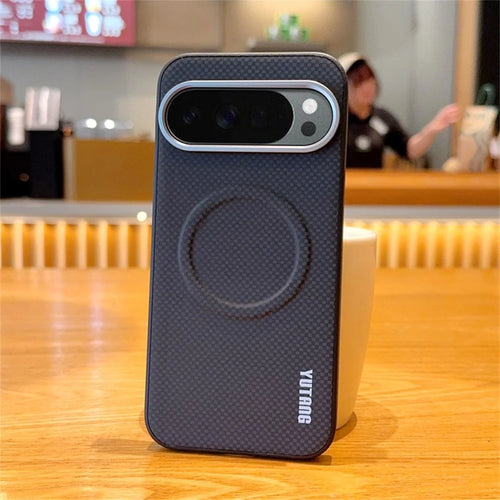 YUTANG Magnetic Case for Google Pixel 10 Pro XL Dot Pattern PC+TPU Shockproof Phone Cover - Black - 1