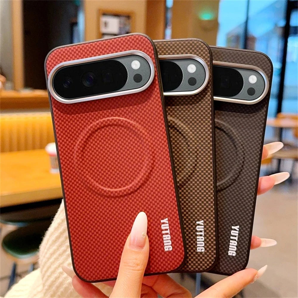YUTANG Magnetic Case for Google Pixel 10 Pro XL Dot Pattern PC+TPU Shockproof Phone Cover - Black - 7