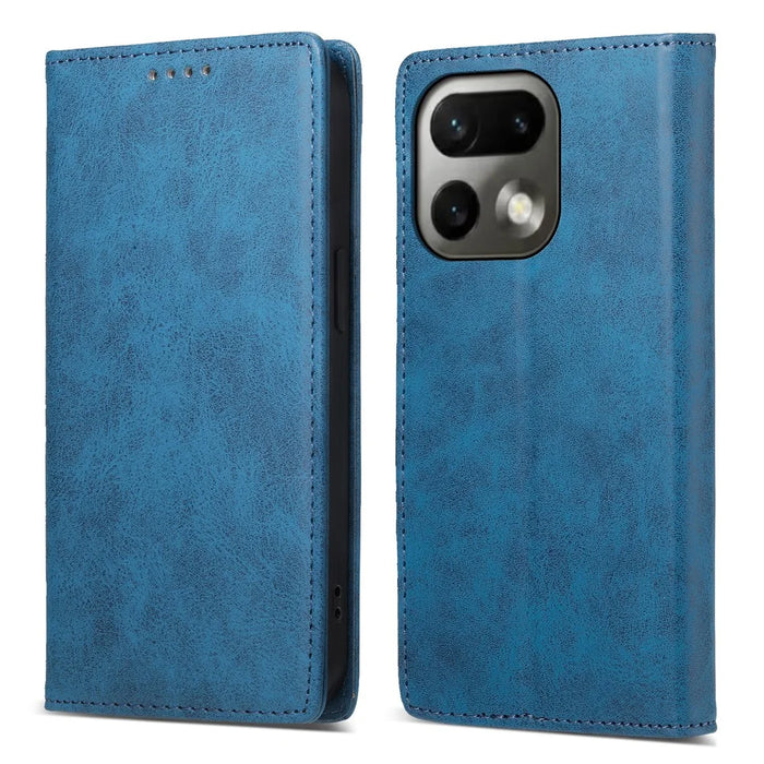 For Realme 16 Pro 5G Wallet Case RFID Blocking PU Leather Phone Cover - Blue - 1