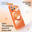 For iPhone 17 Pro Magnetic Phone Case PC TPU Shockproof Protective Cover with 360 Rotary Kickstand - Orange - 2