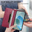 For Realme C100 5G / C83 5G Wallet Stand Case Line Splicing TPU PU Leather Phone Cover - Red - 6