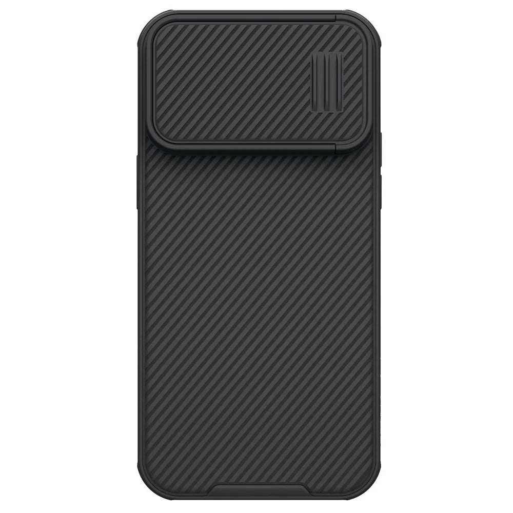 NILLKIN CamShield S Magnetic Case for iPhone 14 Pro Max, Hard PC Soft TPU Slide Lens Protection Shockproof Cover - Black - 1
