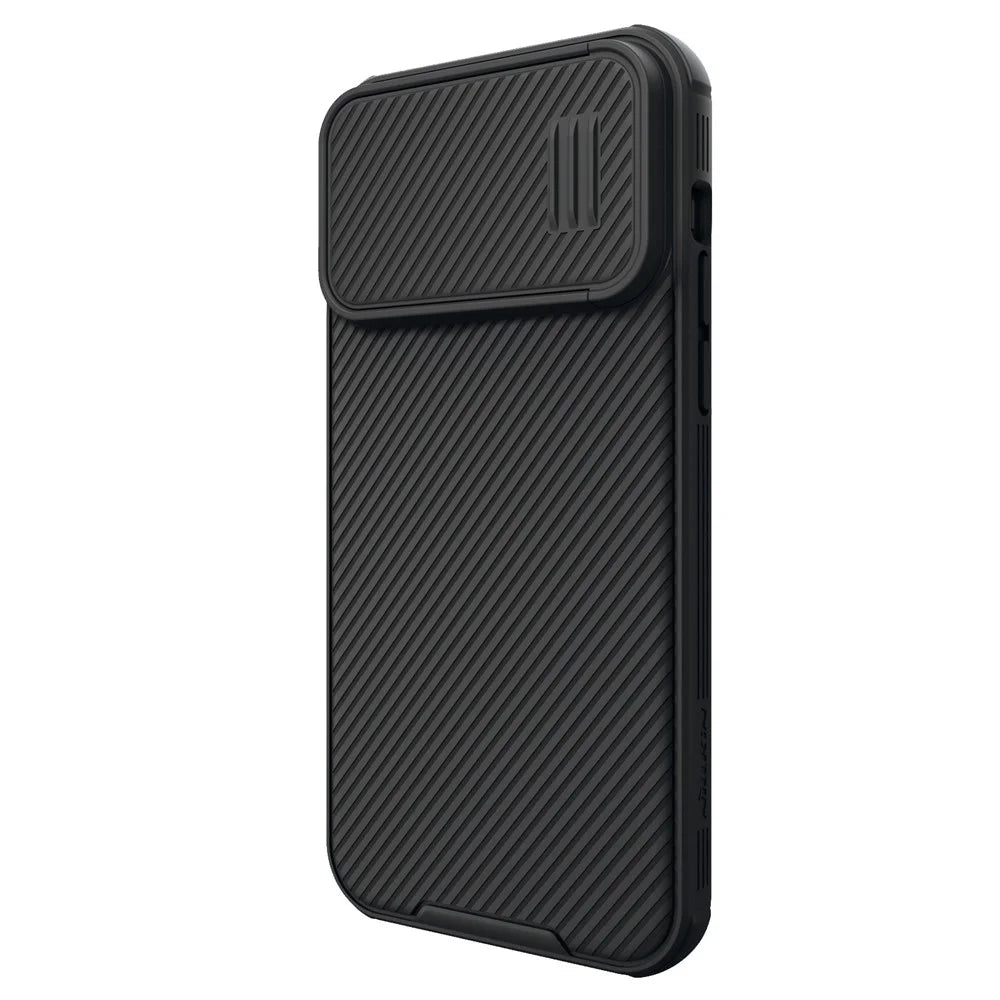 NILLKIN CamShield S Magnetic Case for iPhone 14 Pro Max, Hard PC Soft TPU Slide Lens Protection Shockproof Cover - Black - 3